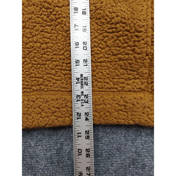 Aerie Pullover Sweater Womens Medium Orange Marigold Sherpa Henley Long Sleeve - Picture 8 of 12